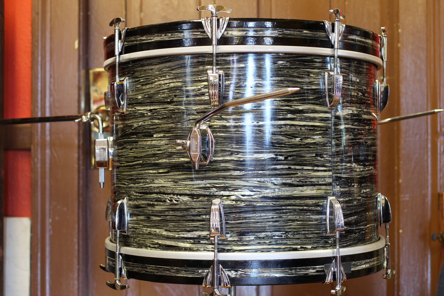 1968 Ludwig 'Downbeat' Outfit in Oyster Black Pearl 14x20 14x14 8x12
