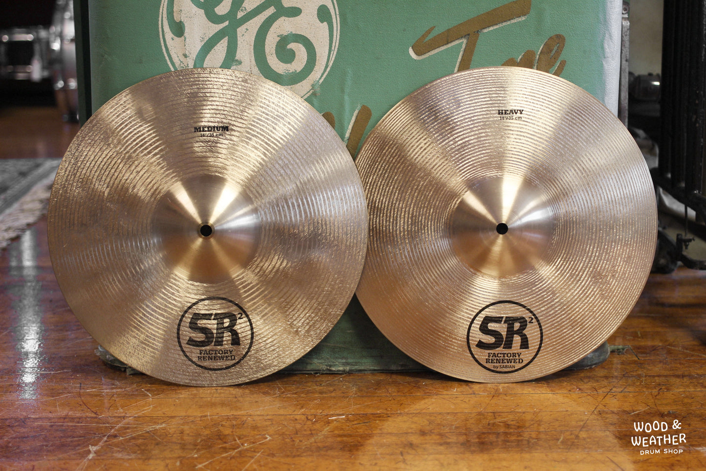 Used Sabian 14" SR2 Medium/Heavy Hi-Hat Cymbals 1115/1515g