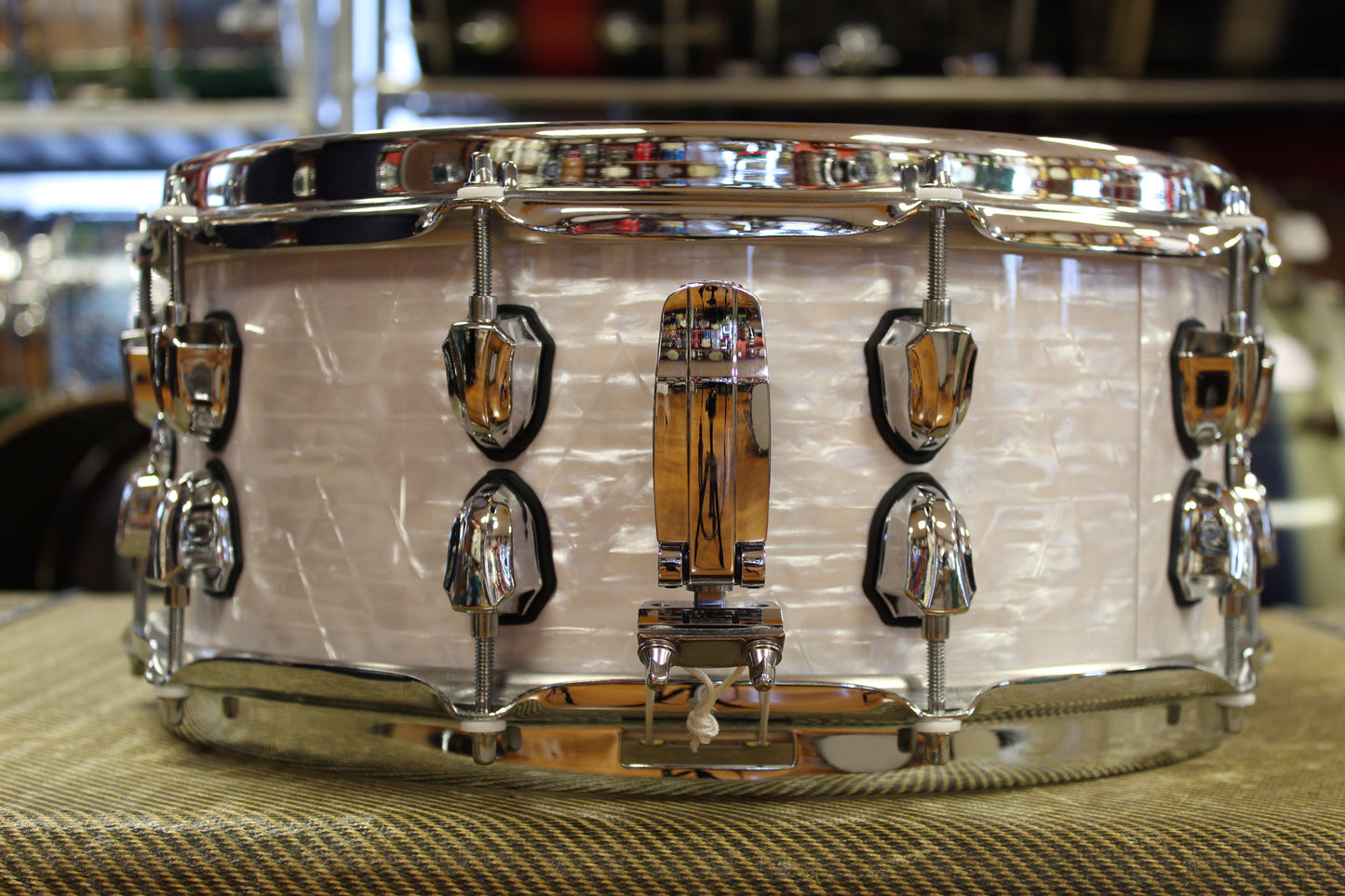 Mapex Black Panther Heritage 6"x14" Snare Drum in White Strata