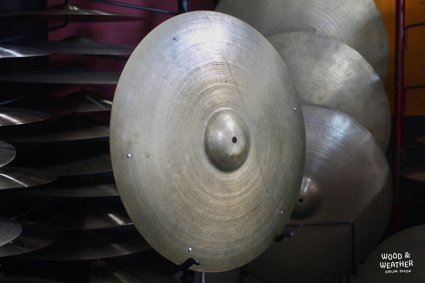 1950s A. Zildjian 22" "Large Stamp" Ride Cymbal with Rivets 2810g