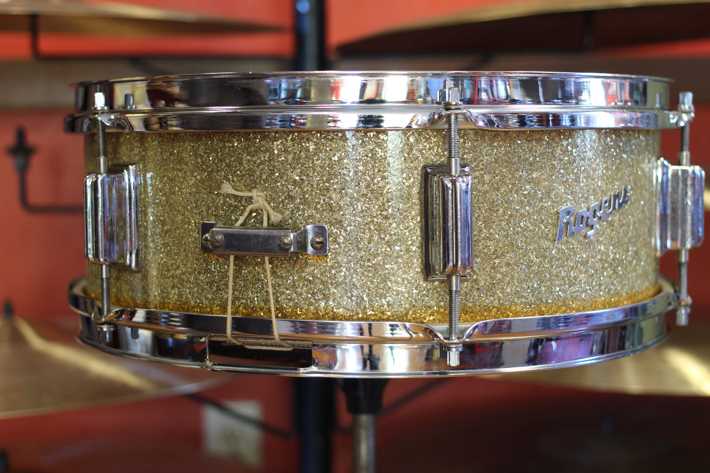 1960's Rogers 5"x14" Luxor Snare Drum in Gold Sparkle