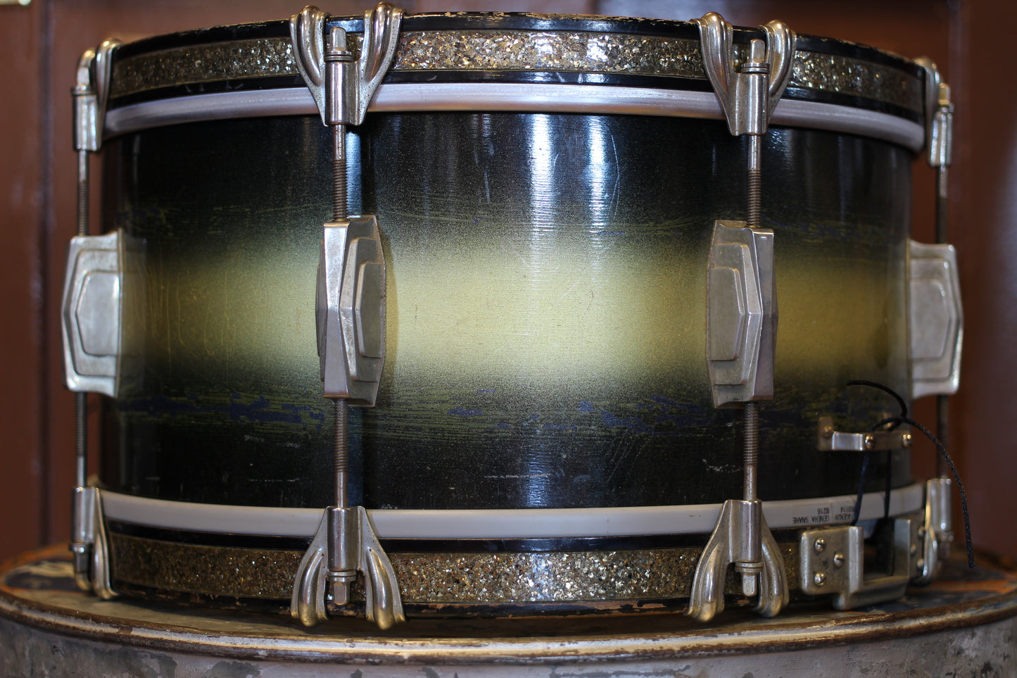 1939 Ludwig Standard Swing Model Snare Drum 7"x14" in Blue & Silver Duco
