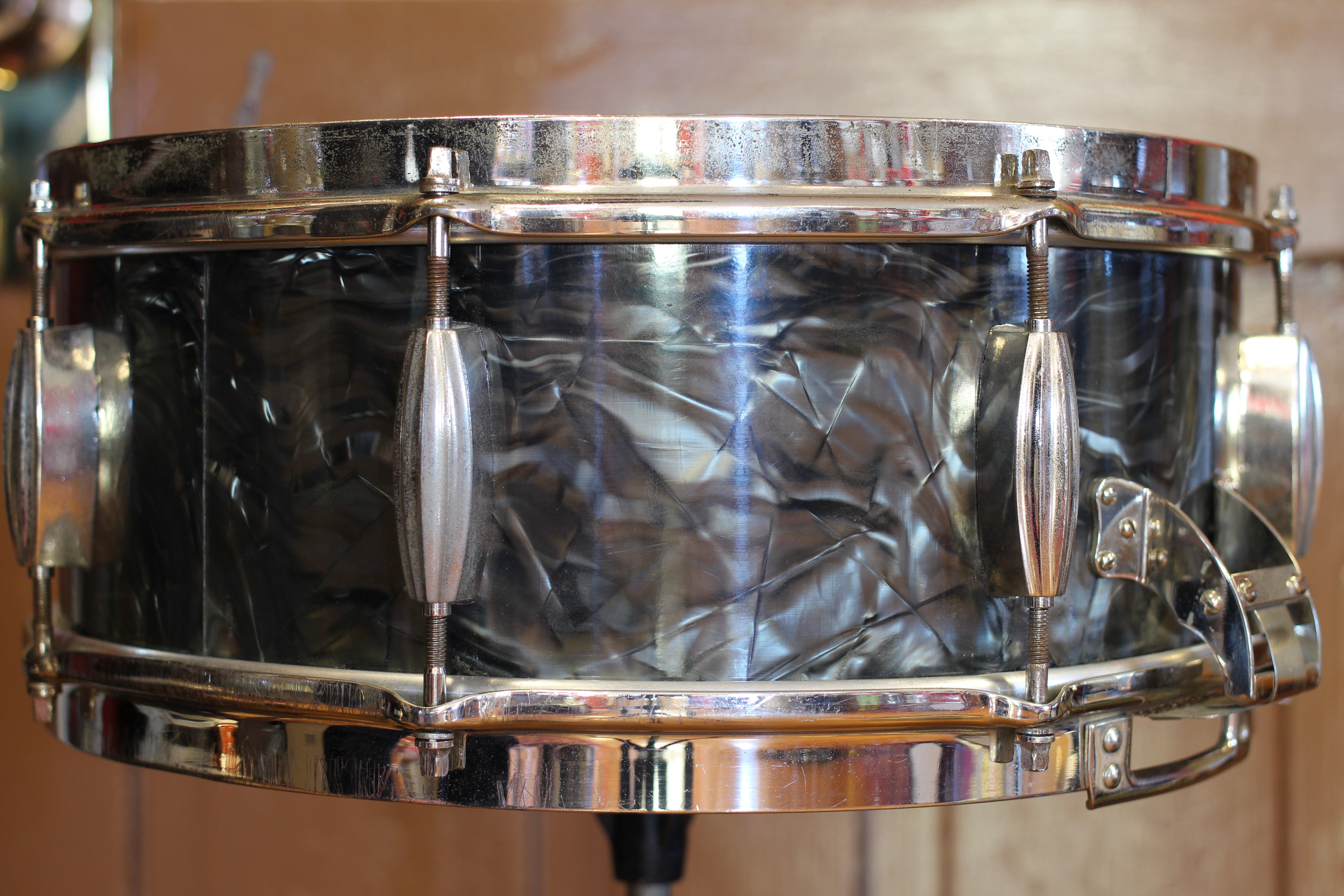 1950's Slingerland Gene Krupa Deluxe Radioking in Black Diamond Pearl 14x22  16x16 9x13 5.5x14