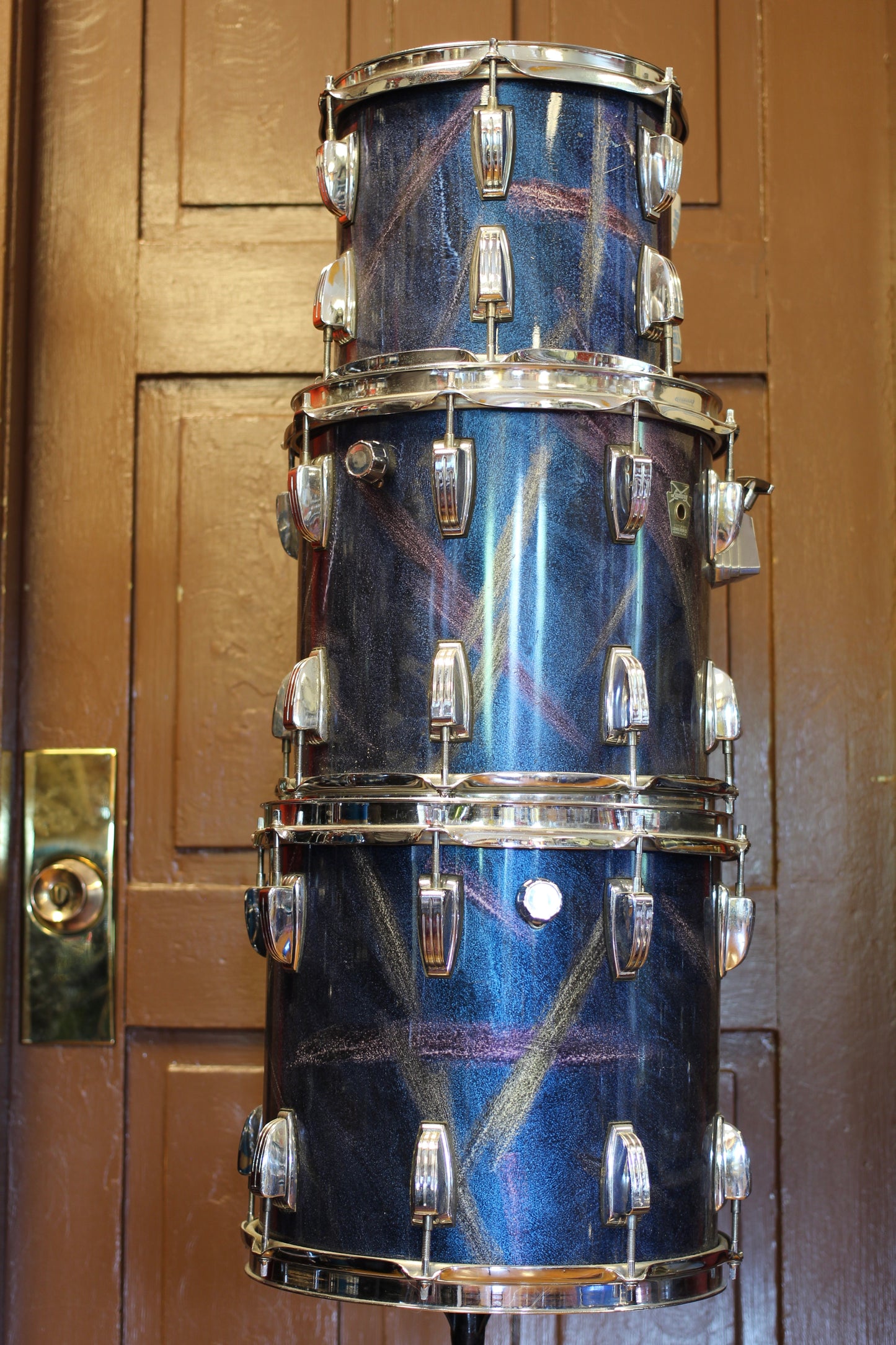 1990's Ludwig Classic Maple in Blue Marble 16x22 16x16 12x13 11x12 9x10 5x14