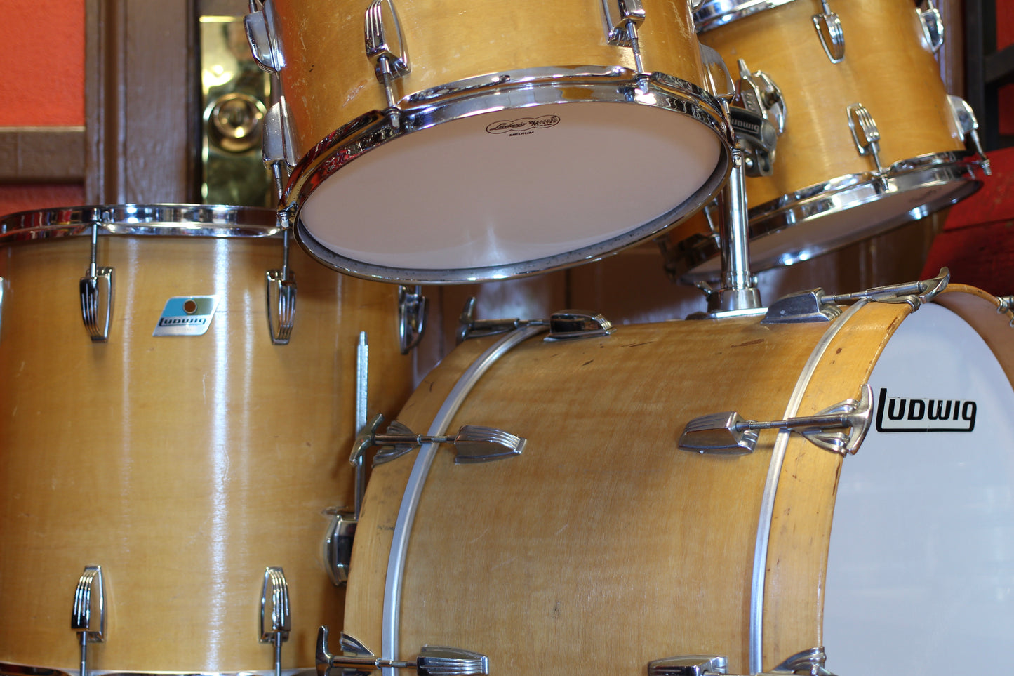 1970 Ludwig Hollywood outfit in Thermogloss 14x22 16x16 9x13 8x12