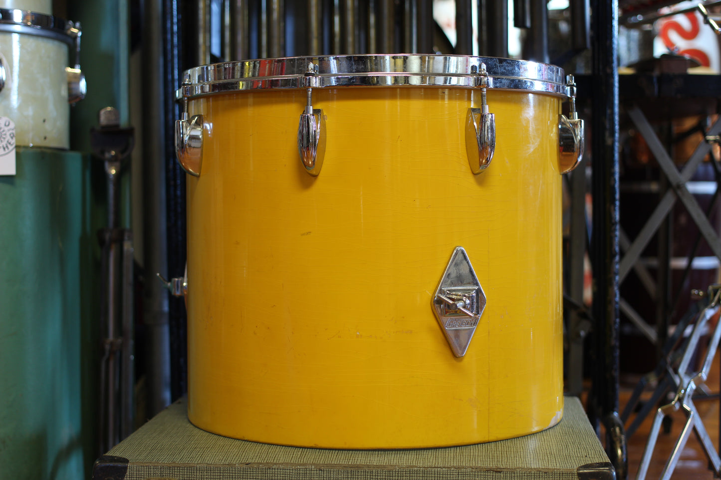 1970's Gretsch Recording outfit in Yellow Nitron Lacquer 14x22 14x16 9x13 8x12