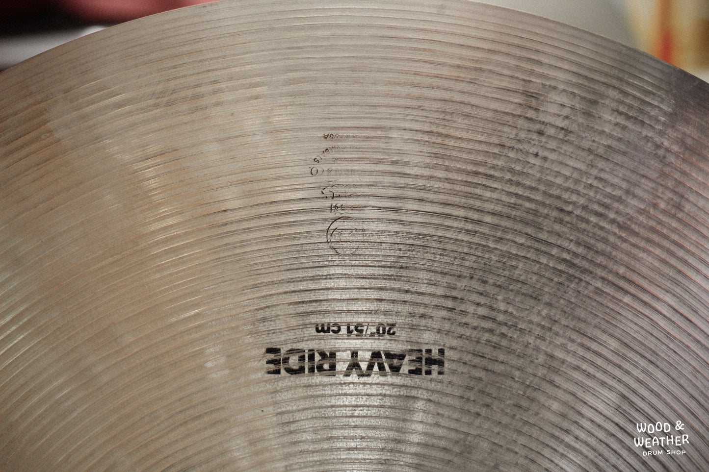 1980s Zildjian 20" K Heavy Ride Cymbal 2772g