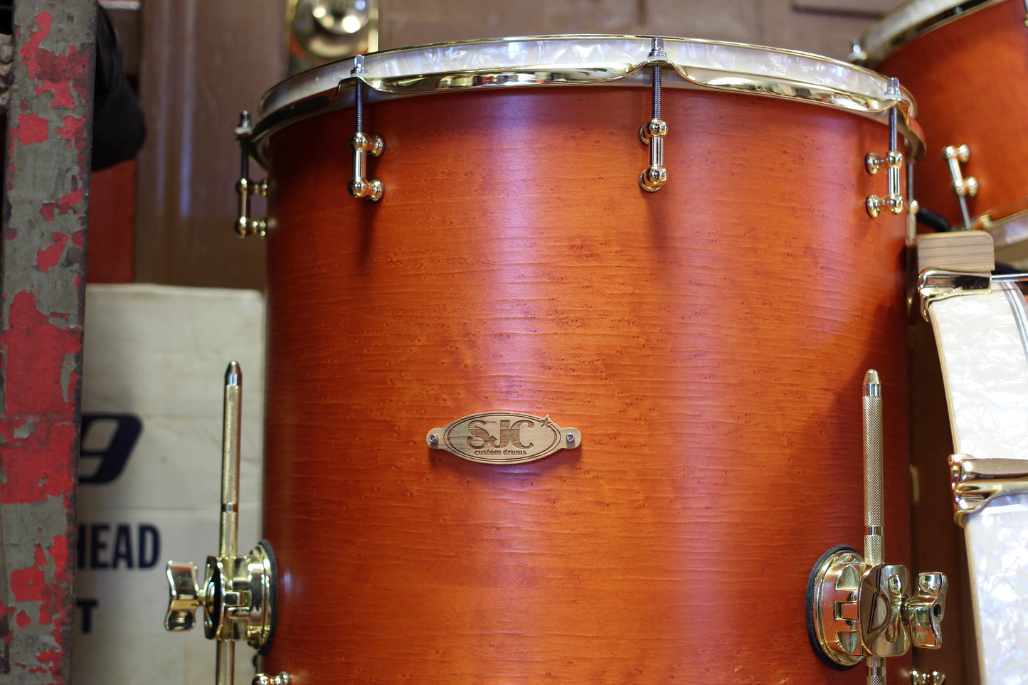 Used SJC Custom Drums Birdseye Maple Kit 14x22 16x16 7x12