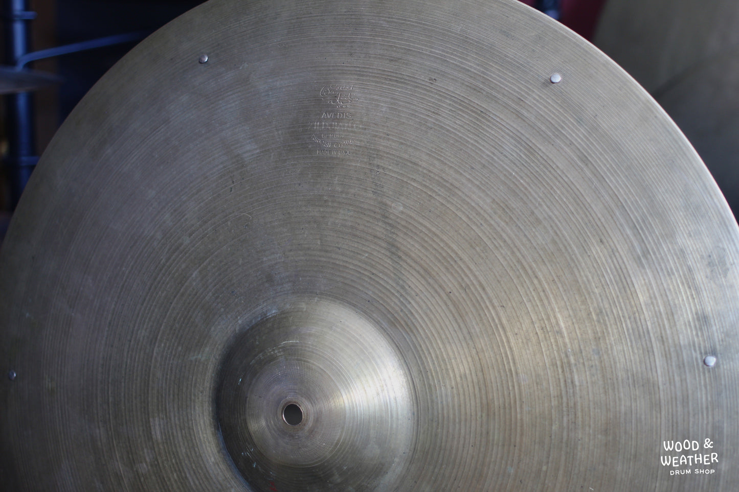 1950s A. Zildjian 22" "Large Stamp" Ride Cymbal with Rivets 2810g