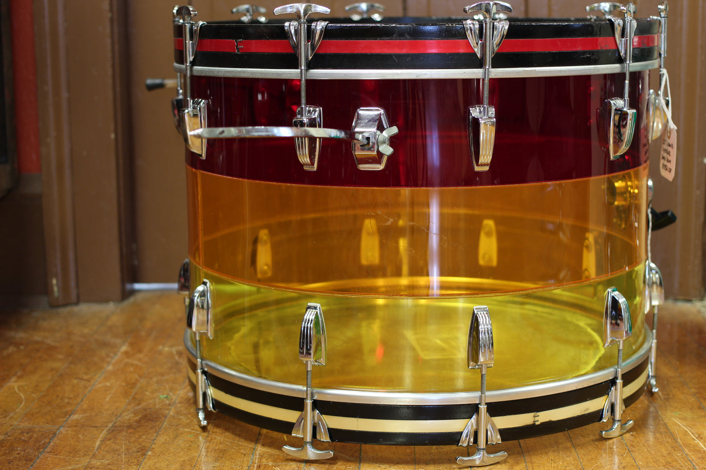 1970's Ludwig Tequila Sunrise 14x22 Vistalite Bass Drum