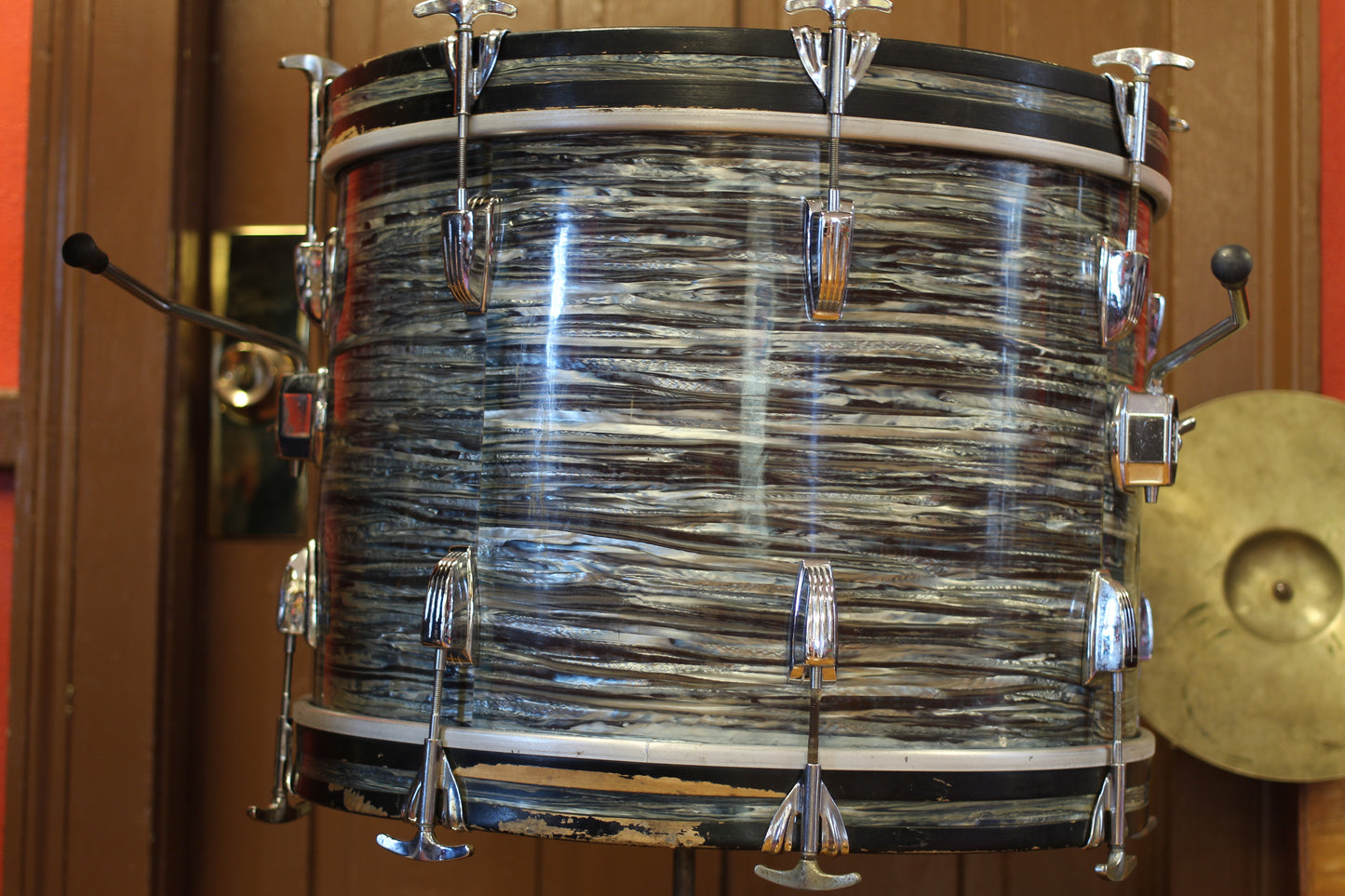 1967 Ludwig Downbeat in Oyster Blue Pearl 14x20 14x14 8x12