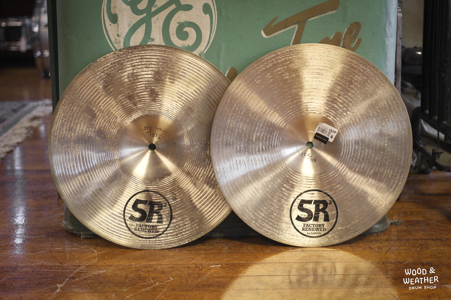 Used Sabian 14" SR2 Medium/Heavy Hi-Hat Cymbals 1115/1515g