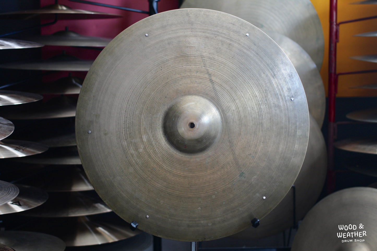 1950s A. Zildjian 22" "Large Stamp" Ride Cymbal with Rivets 2810g