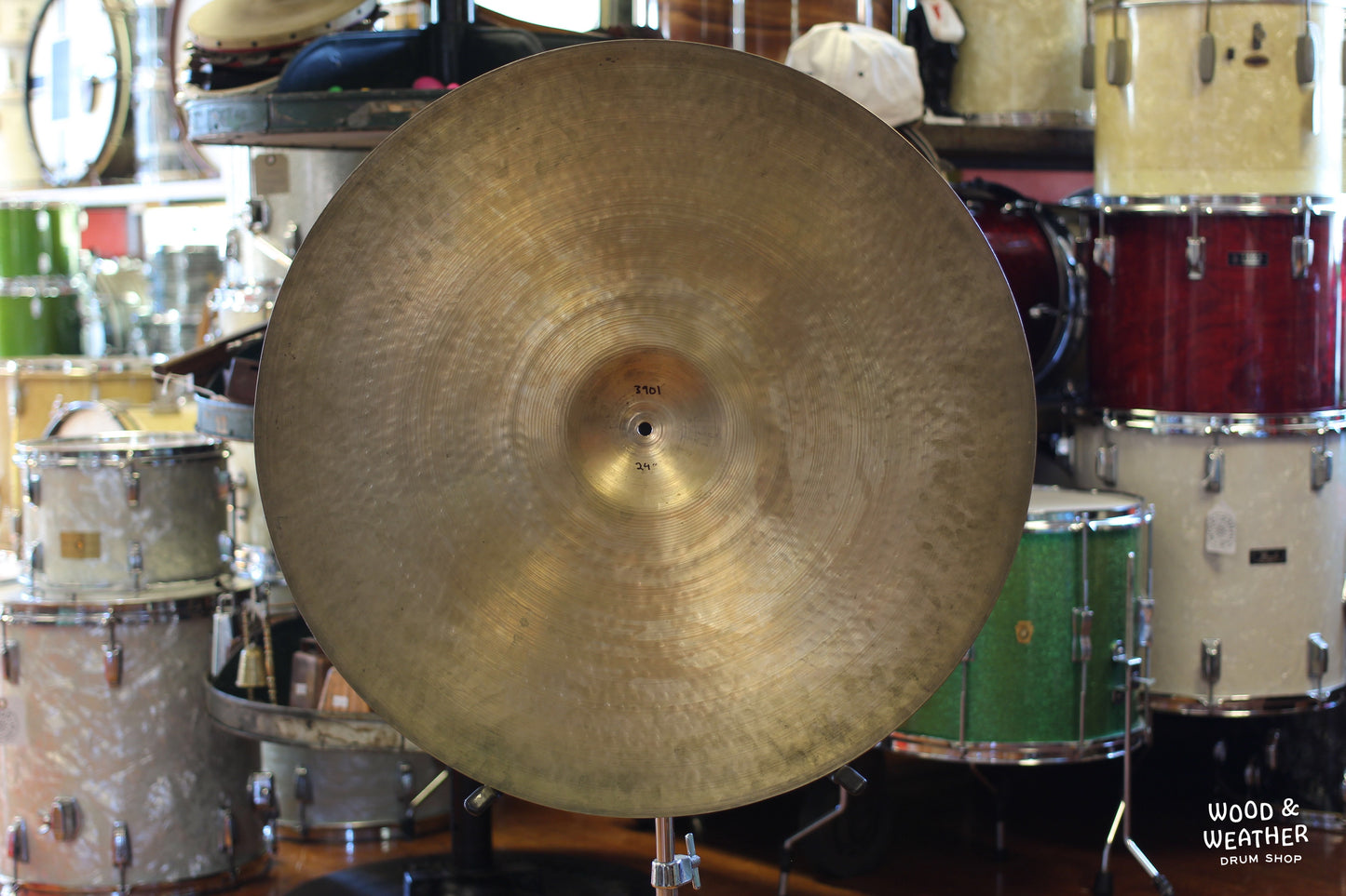 1946-53 A. Zildjian 24" "Trans Stamp" Ride Cymbal 3901g