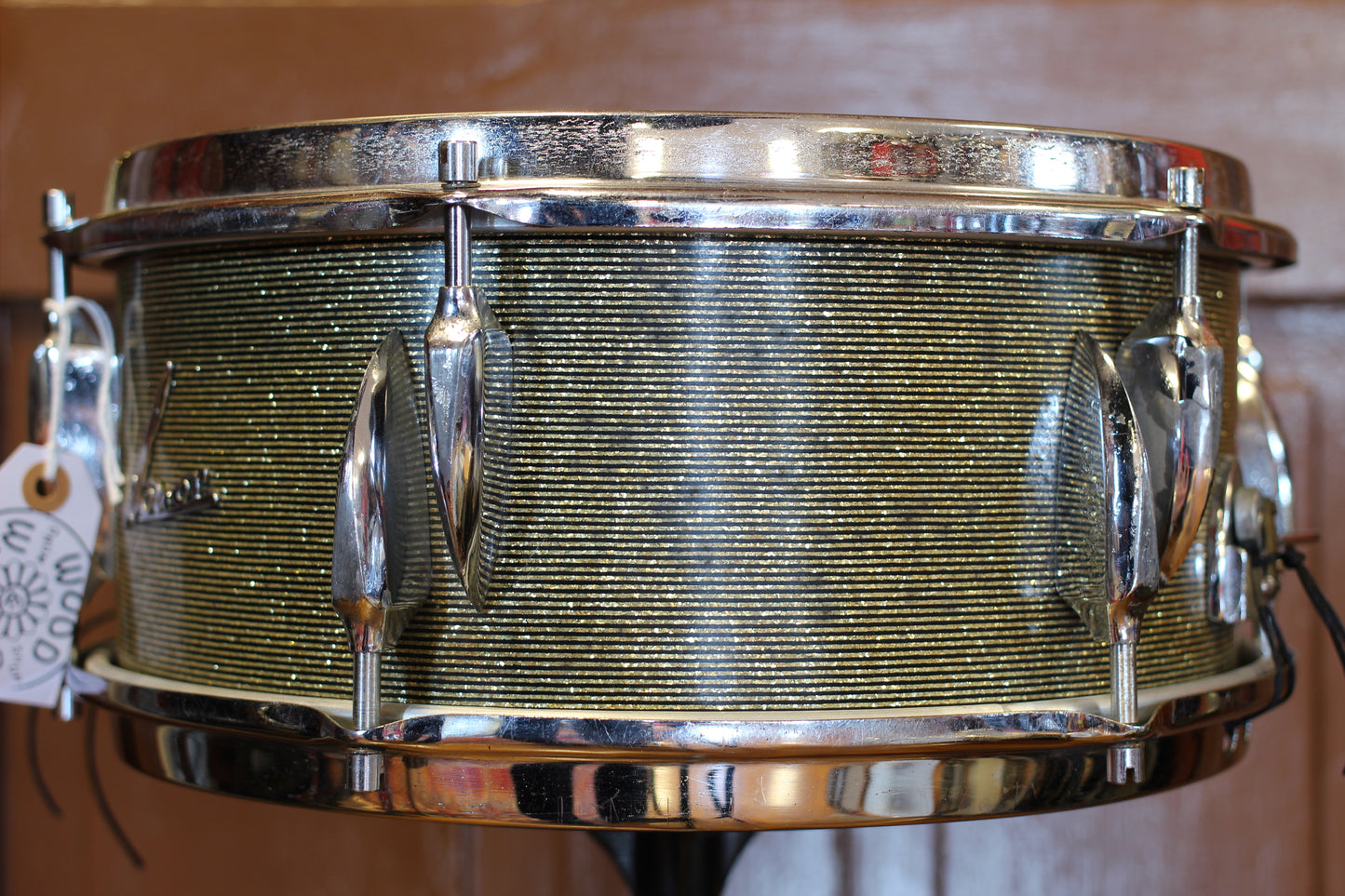 1960's Sonor 6"x13" Snare Drum in Black & Silver Striped Glitter