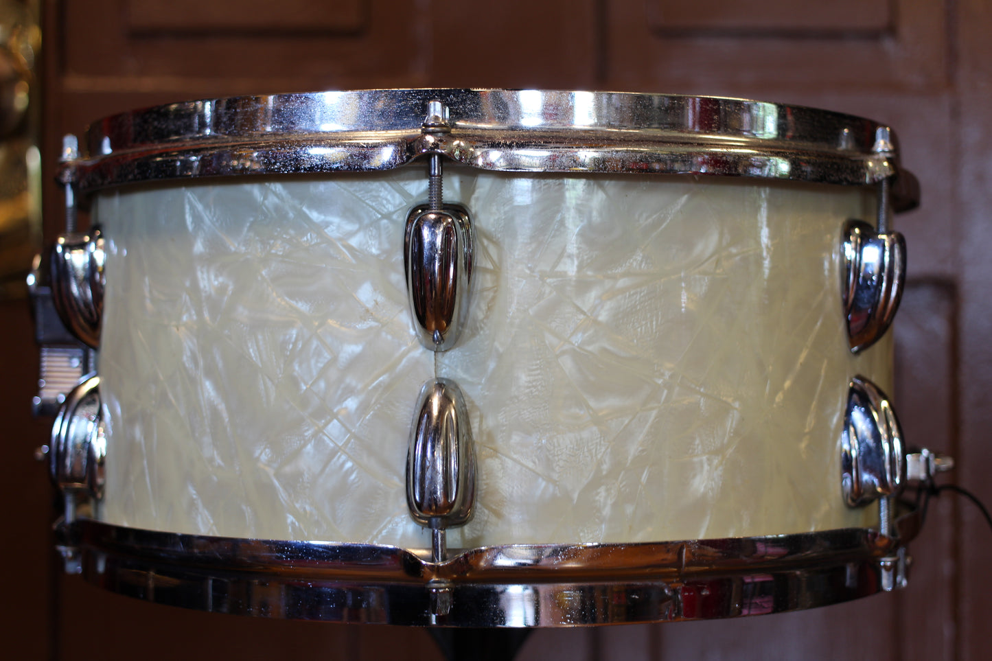 Vintage Slingerland/Legend Modified Snare Drum 6.5"x14" in White Marine Pearl