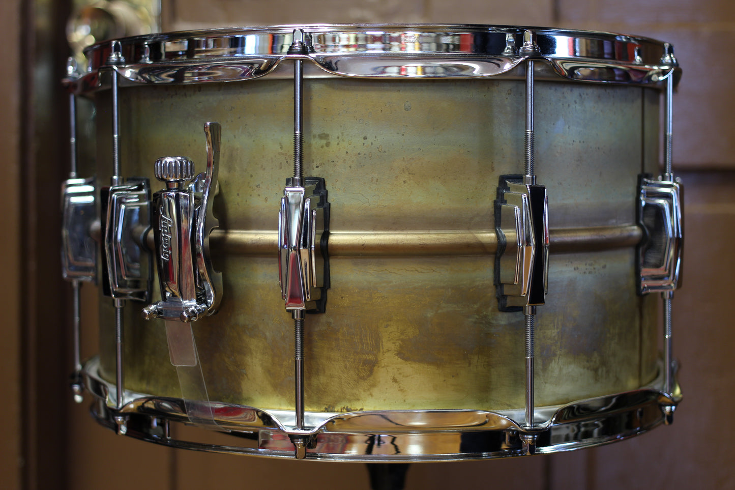 Used Ludwig 8"x14" Raw Brass Phonic Snare Drum