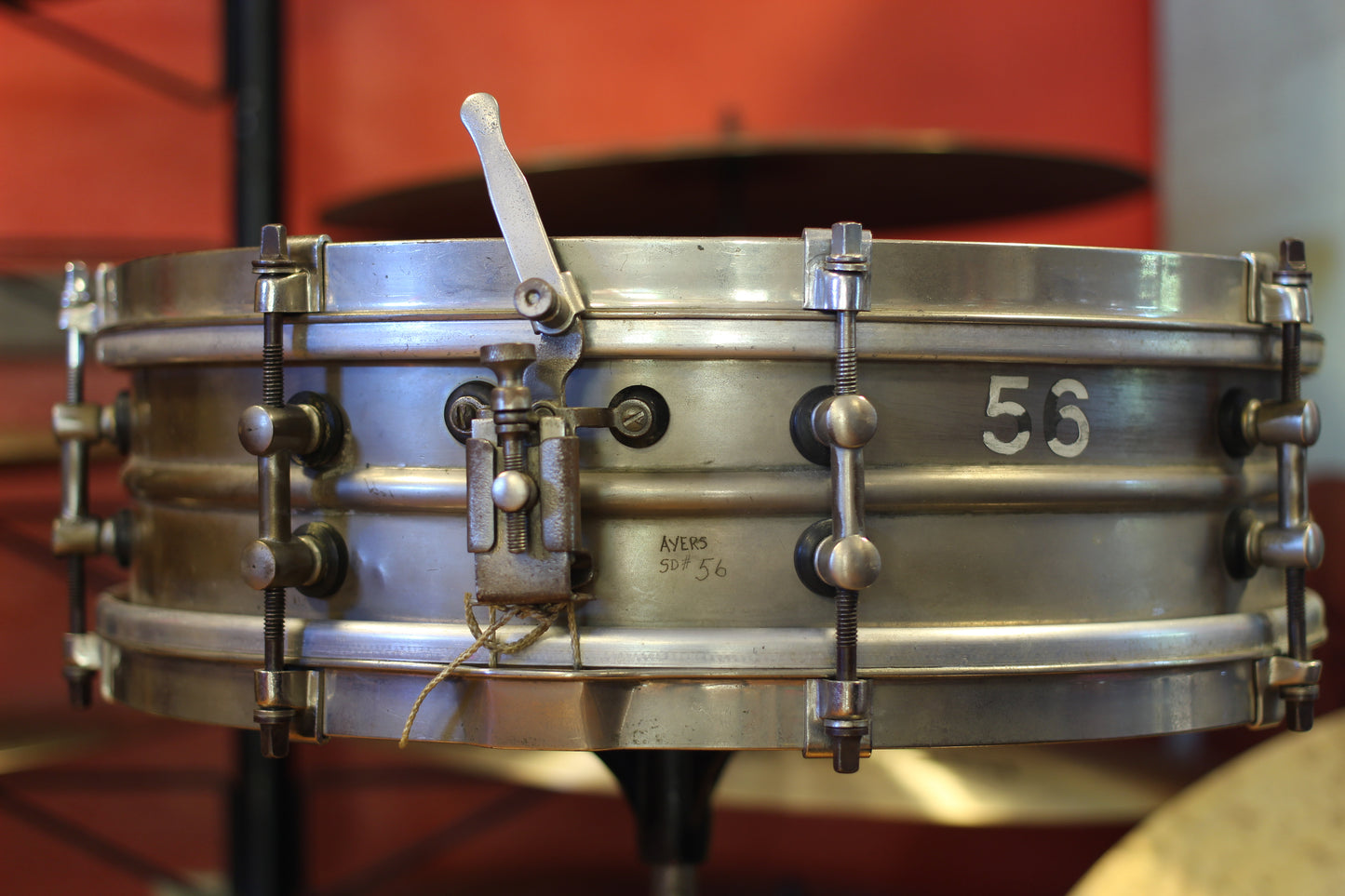 1930's Slingerland / Ayers Percussion 4"x14" Nickel over Brass Snare Drum