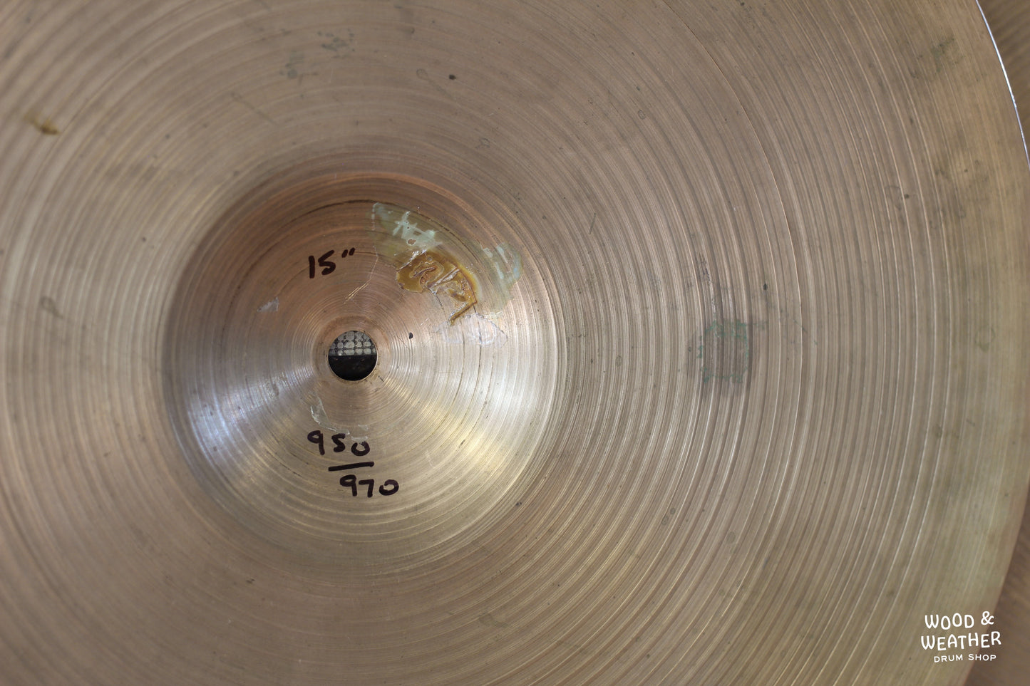 1950s A. Zildjian 15" "Small Stamp" Hi-Hat Cymbals 950/970g