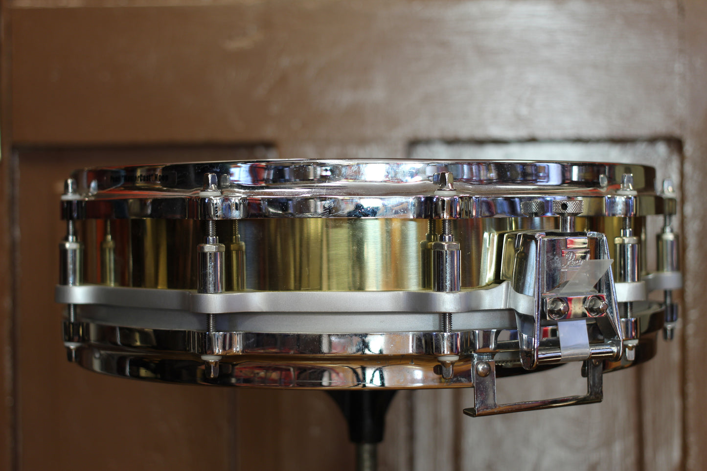 1980's Pearl 3.5"x14" Brass Free Floating Snare Drum