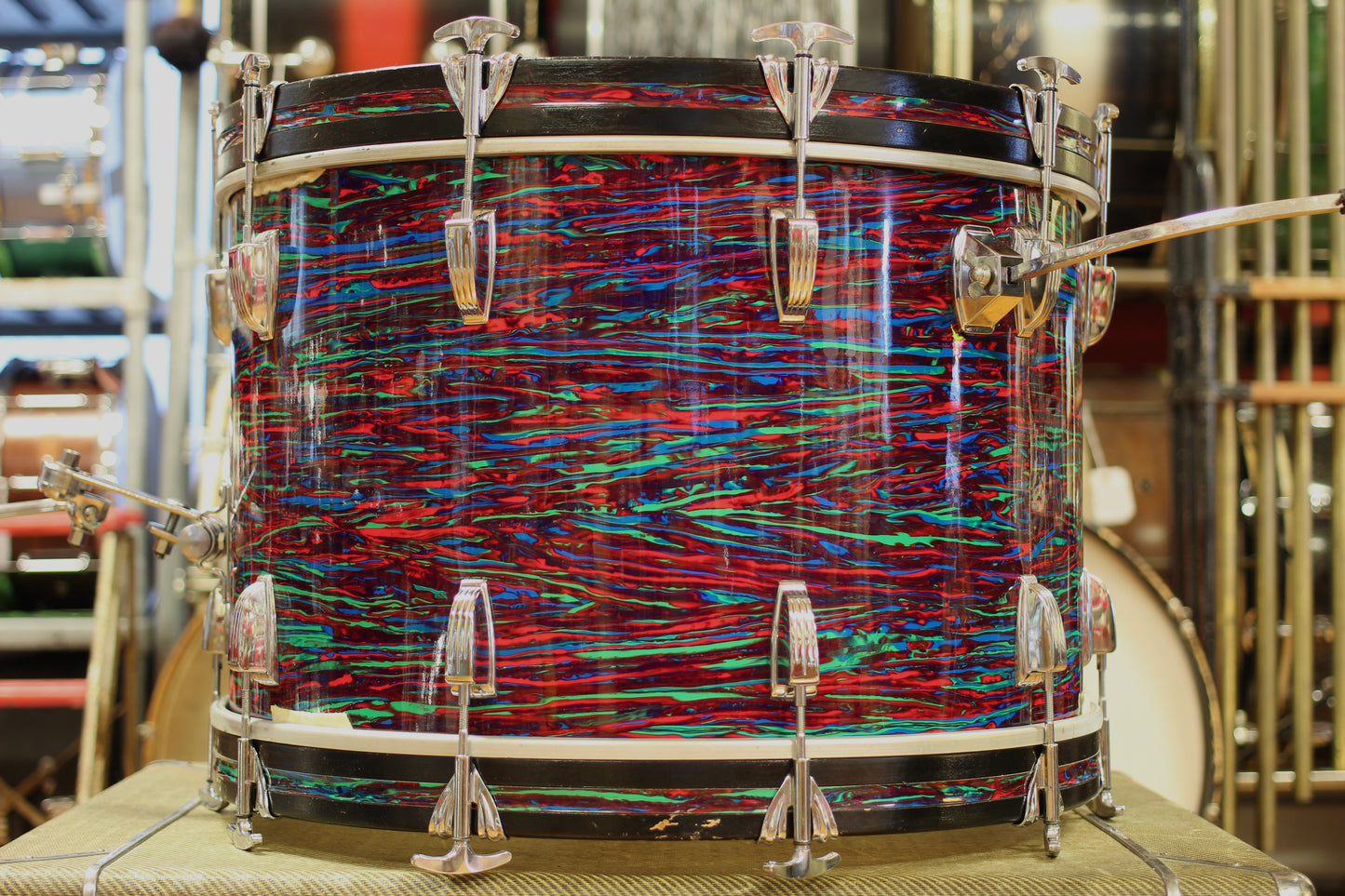 1976 Ludwig Super Classic in Psychedelic Red 14x22 16x16 9x13