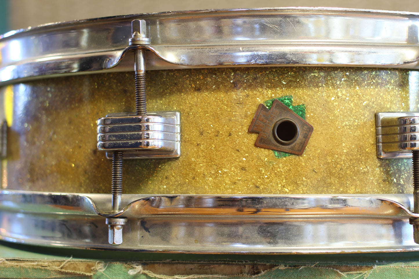 1950's WFL 4"x14" Compacto Snare Drum in Sparkling Green Pearl
