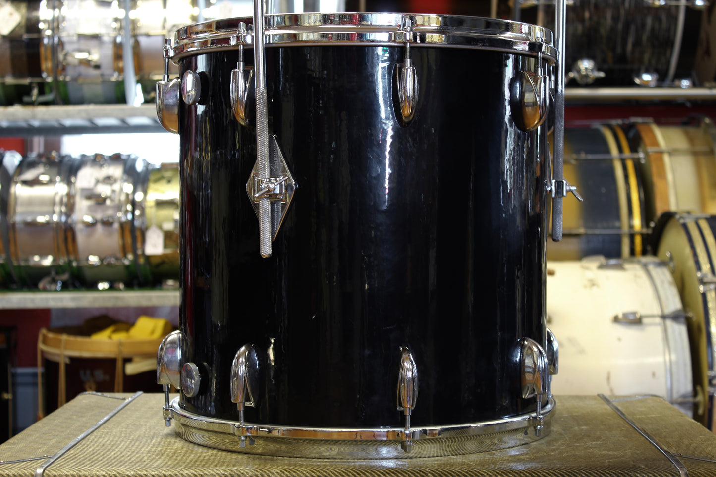 1970's Gretsch Name Band Outfit in Jet Black Nitron 14x22 16x16 9x13