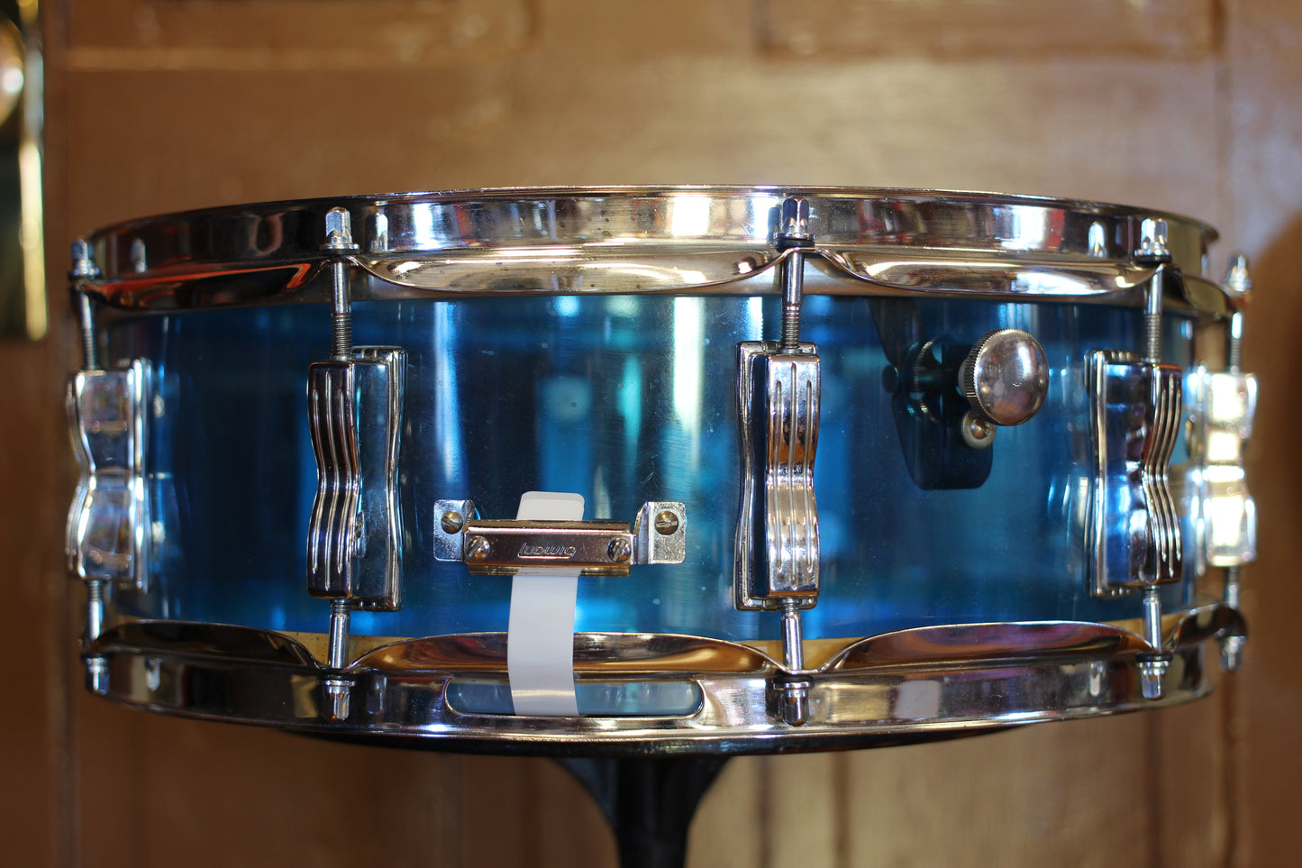 1970's Ludwig Blue Vistalite Snare Drum 5"x14" Serial #1050729