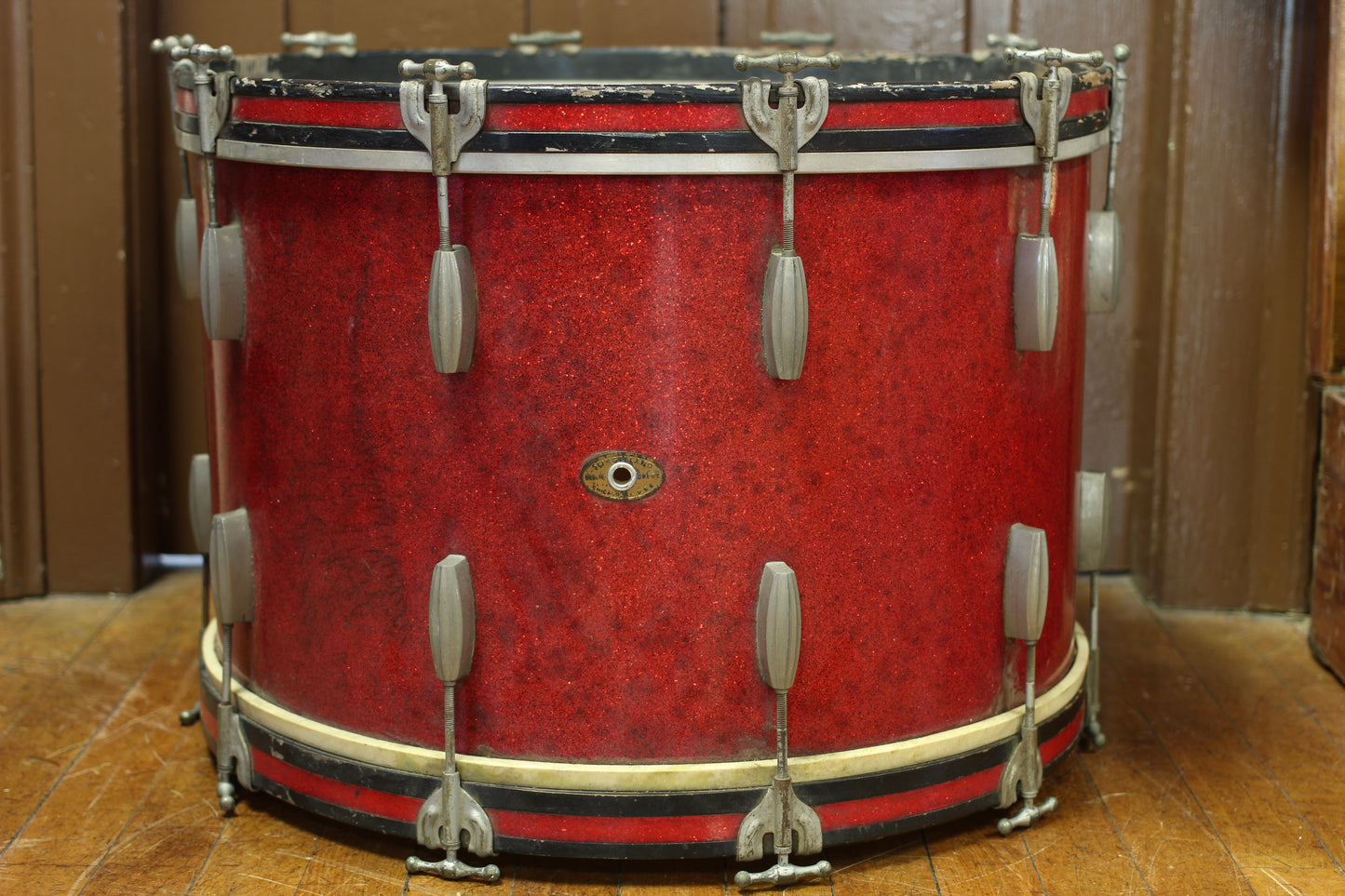 1950's Slingerland Radioking 14"x22" Bass Drum in Sparkling Red Pearl