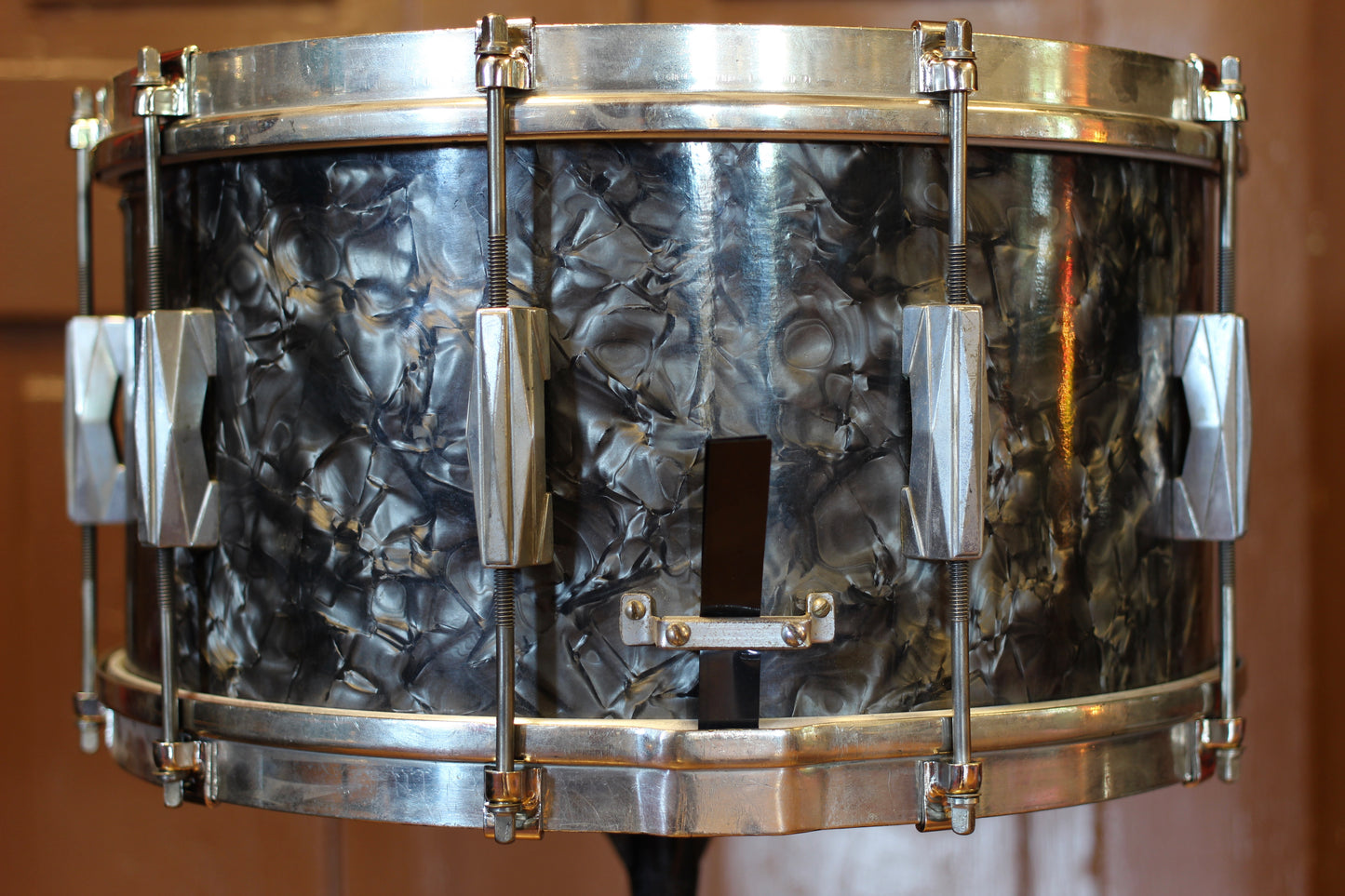 1940's Gretsch Broadkaster 7"x14" Separate Tension Snare Drum in Black Diamond Pearl