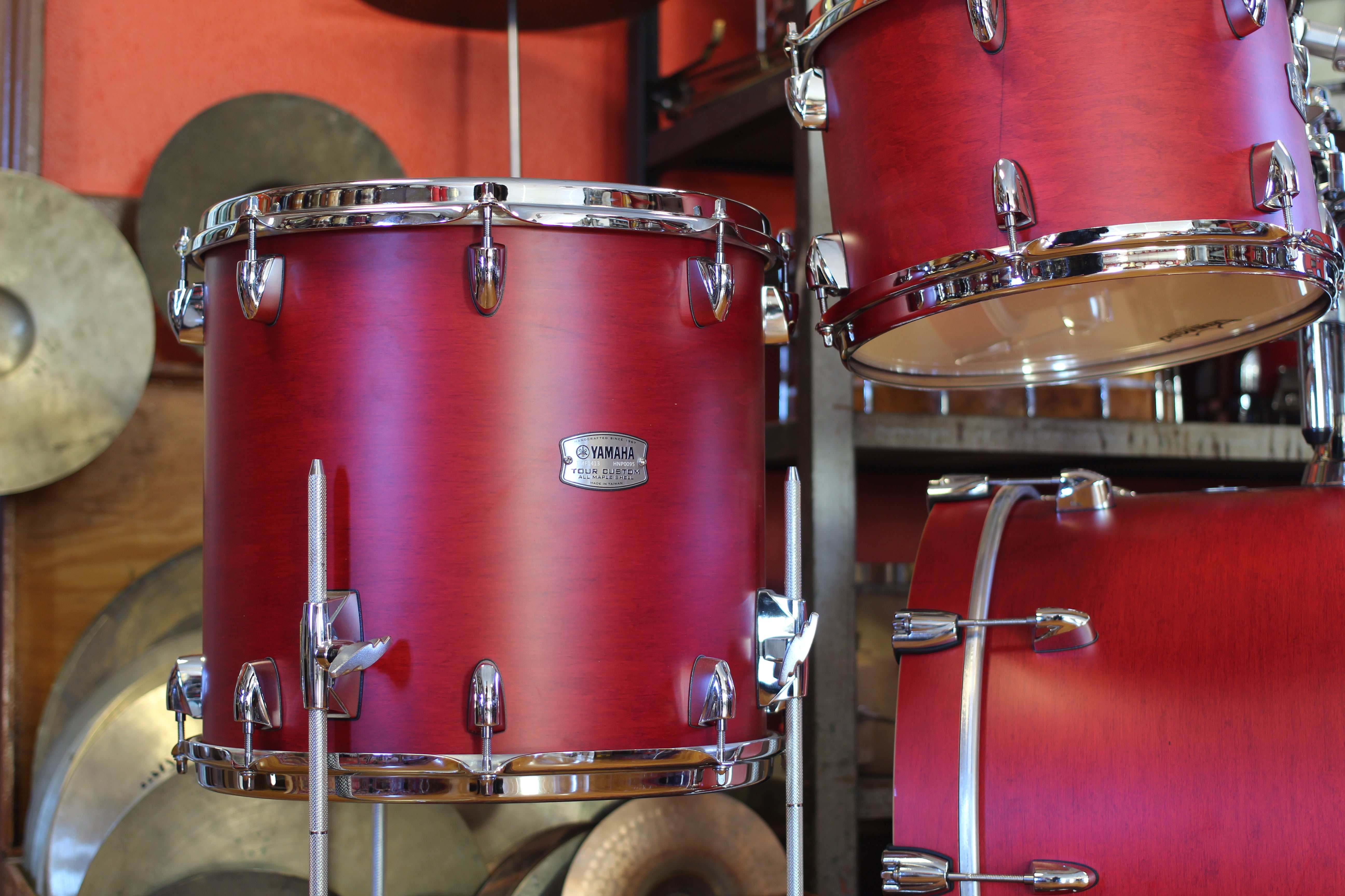 Yamaha Tour Custom Series in Candy Apple Red Satin 15x20 13x14 8x12 7x10