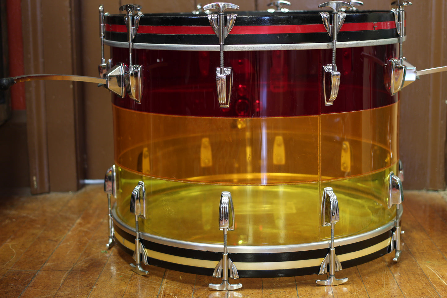 1970's Ludwig Tequila Sunrise 14x22 Vistalite Bass Drum