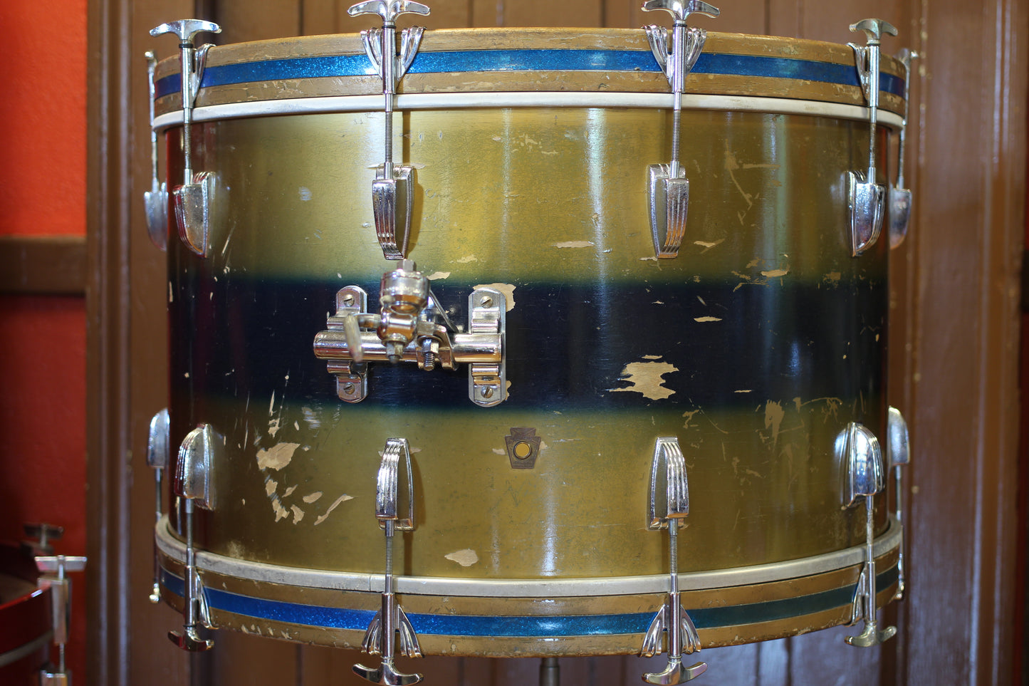 1960/70's Ludwig Deluxe Classic in Gold & Blue Duco 14x24 16x16 9x13