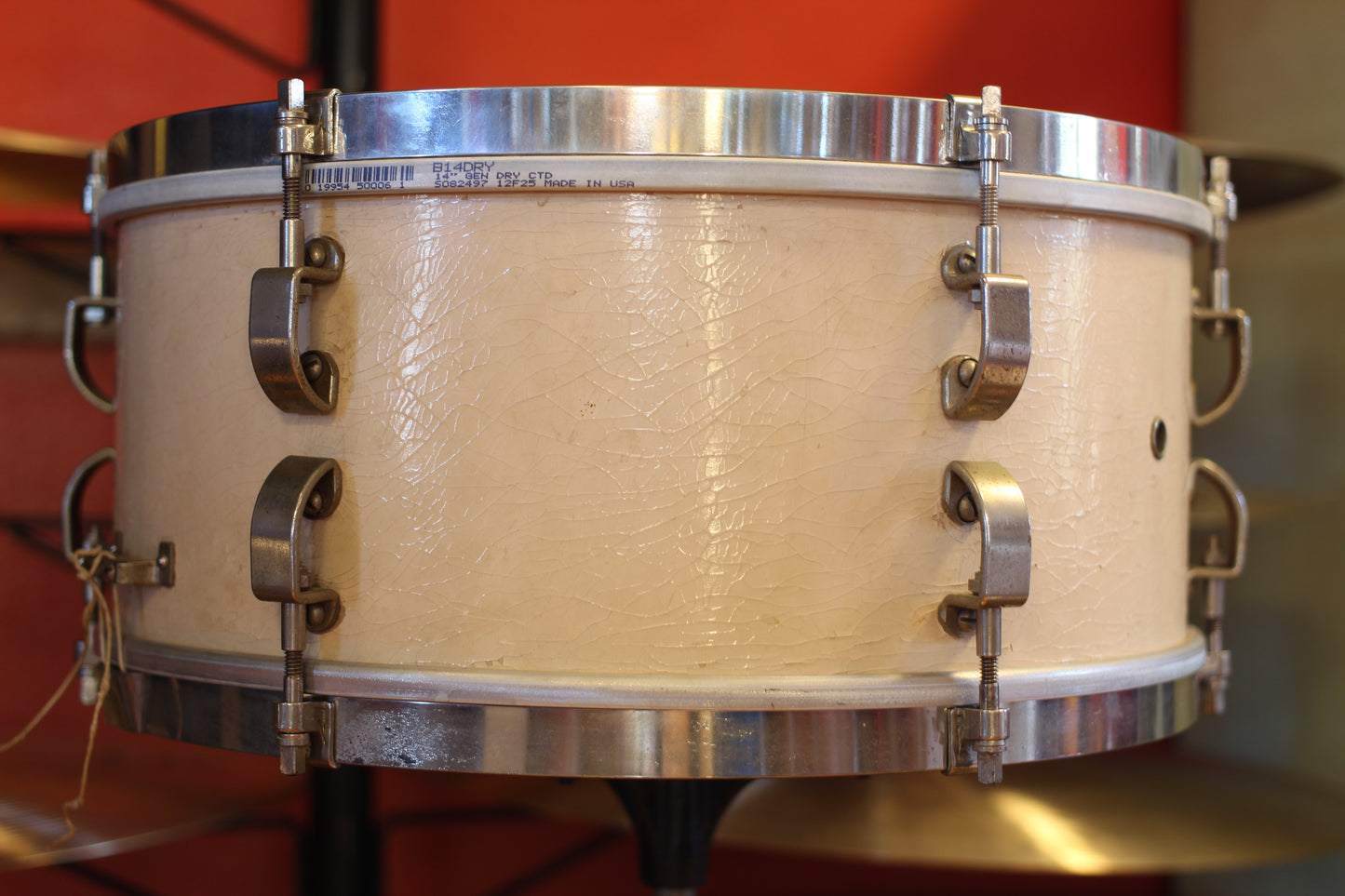 1947 Leedy 6.5"x14" Victory Snare Drum in White Lacquer