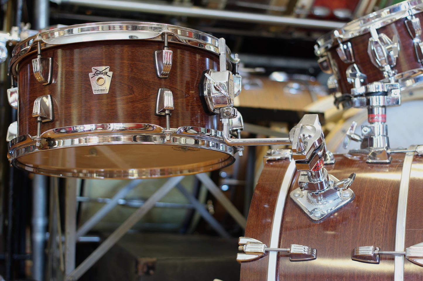 2000's Ludwig Gig-Lite Outfit in Mahogany Shadow 8x20 6x13 4.5x10 & 3x13