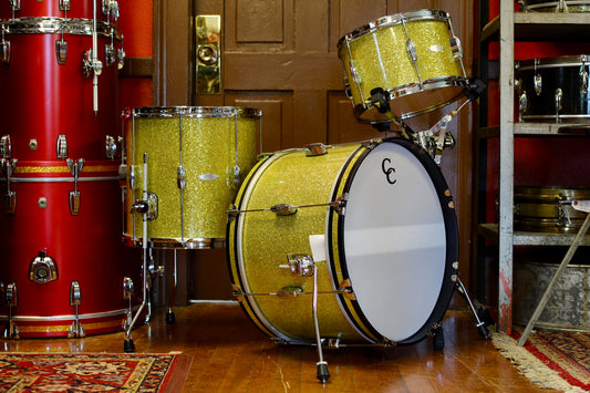 C&C Drum Company Player Date I Bop in Yellow Glass Glitter 12x20 14x14 8x12
