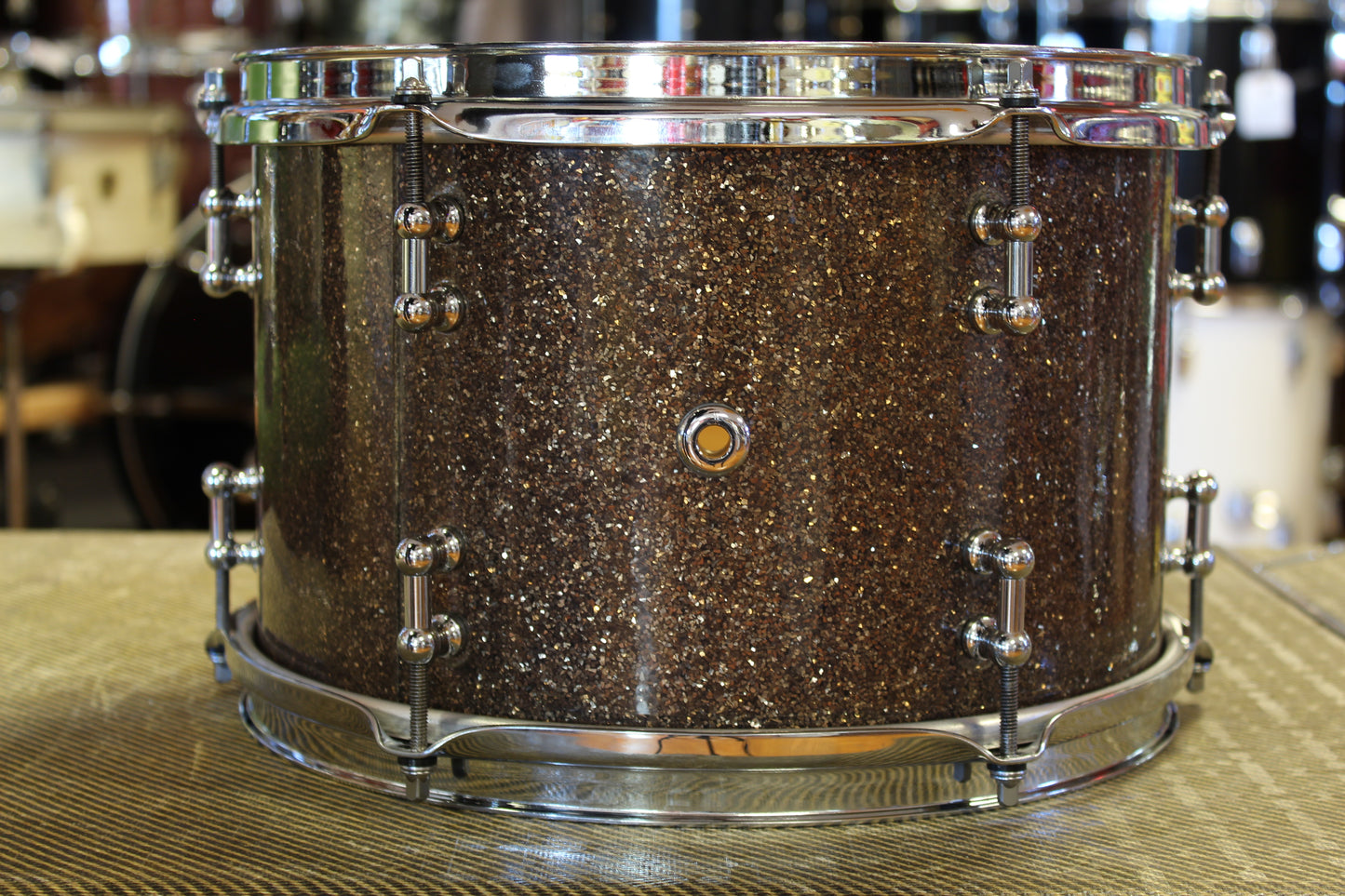 SJC Custom Drum Kit in Ginger Glass Glitter 12x26 14x16 8x12