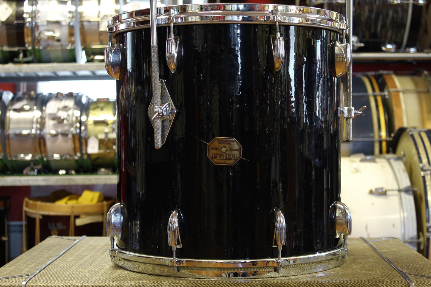 1970's Gretsch Name Band Outfit in Jet Black Nitron 14x22 16x16 9x13