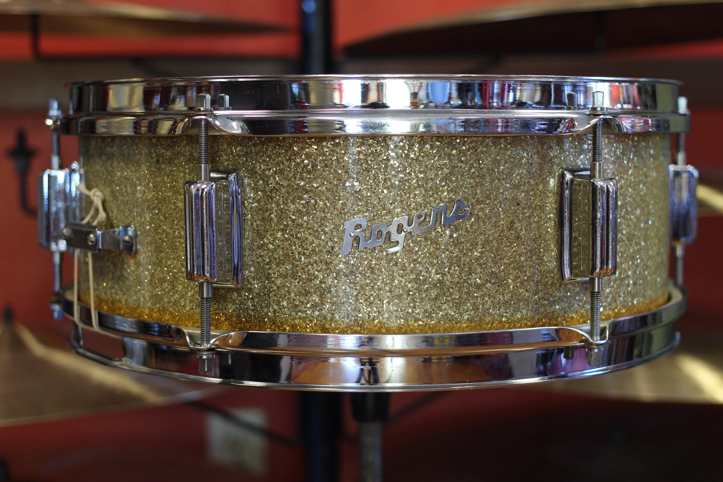 1960's Rogers 5"x14" Luxor Snare Drum in Gold Sparkle