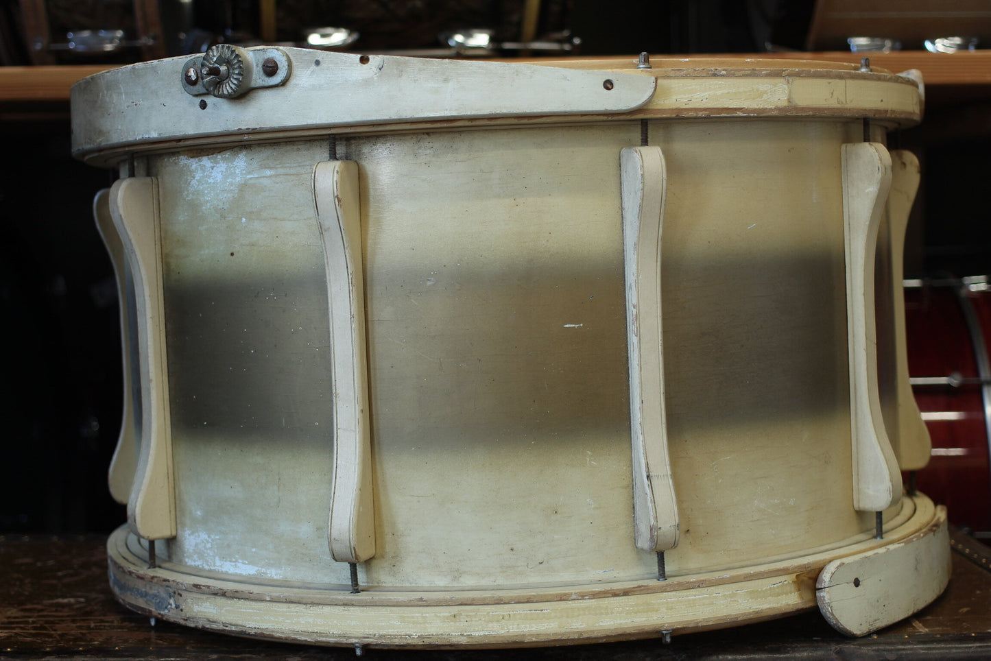 1940's Leedy 'Dreadnaught' Bass Drum 14"x26" in Cream & Gold Duco