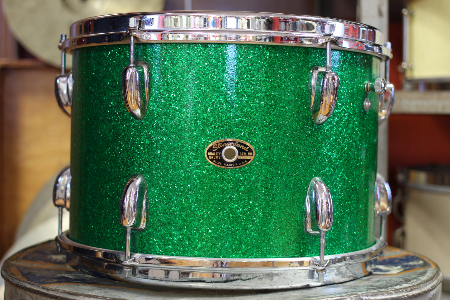 1960's Slingerland 'Gene Krupa Deluxe' in Sparkling Green Pearl 14x20 16x16 9x13