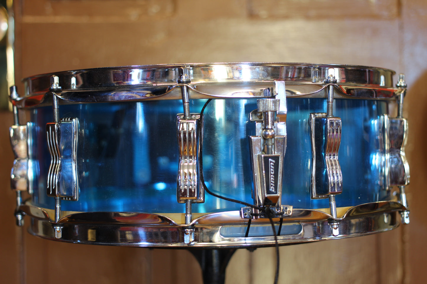 1970's Ludwig Blue Vistalite Snare Drum 5"x14" Serial #1050729