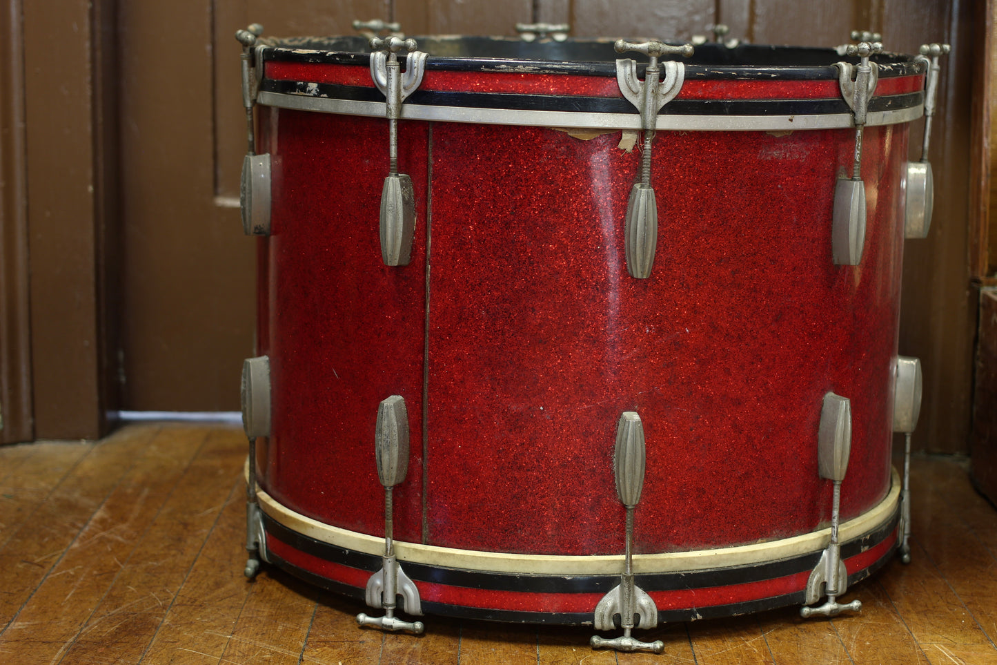 1950's Slingerland Radioking 14"x22" Bass Drum in Sparkling Red Pearl