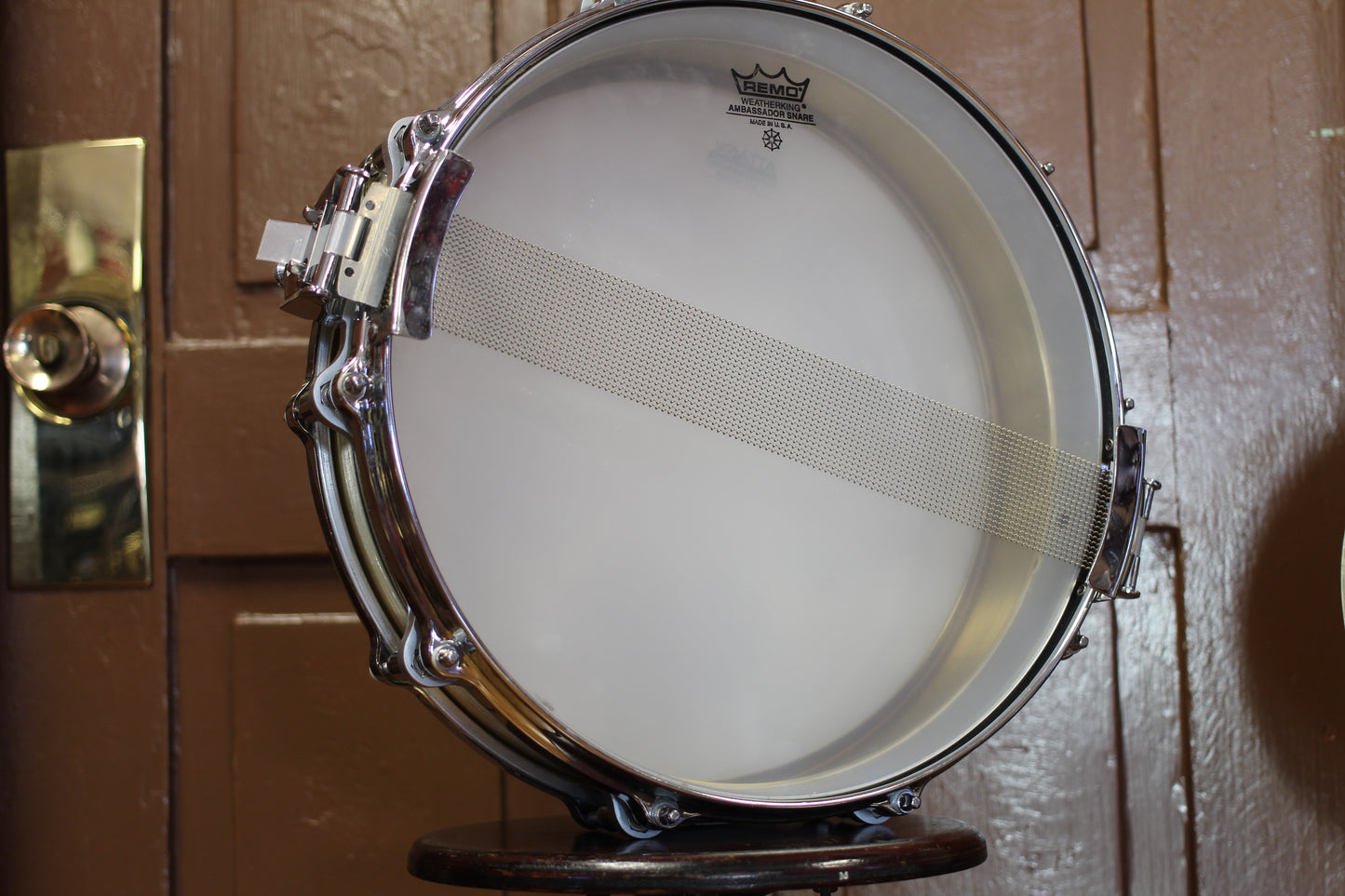 1980's Pearl 3.5"x14" Brass Free Floating Snare Drum