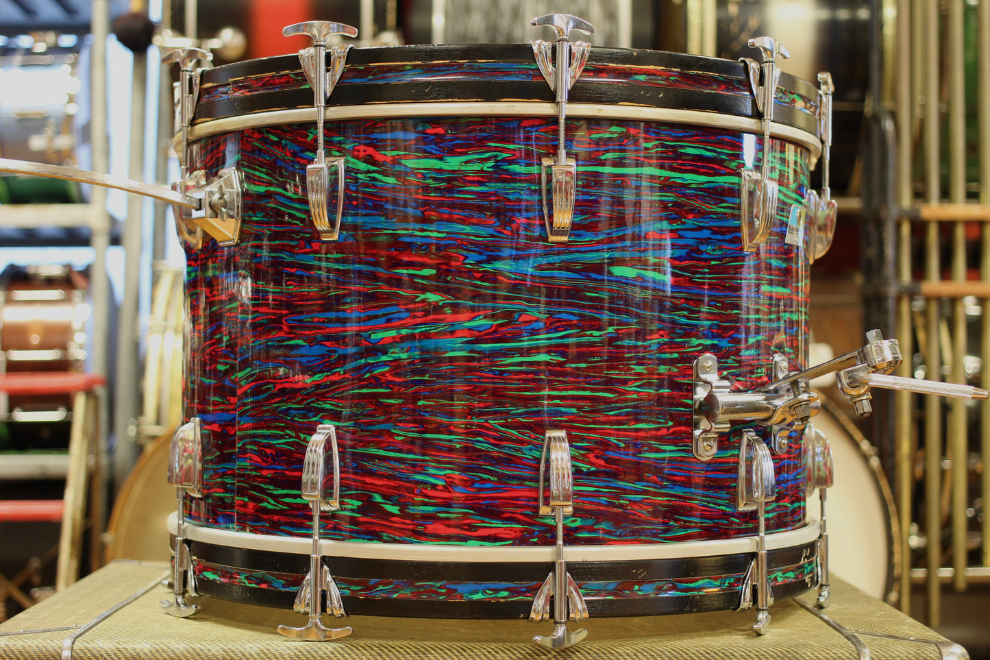 1976 Ludwig Super Classic in Psychedelic Red 14x22 16x16 9x13