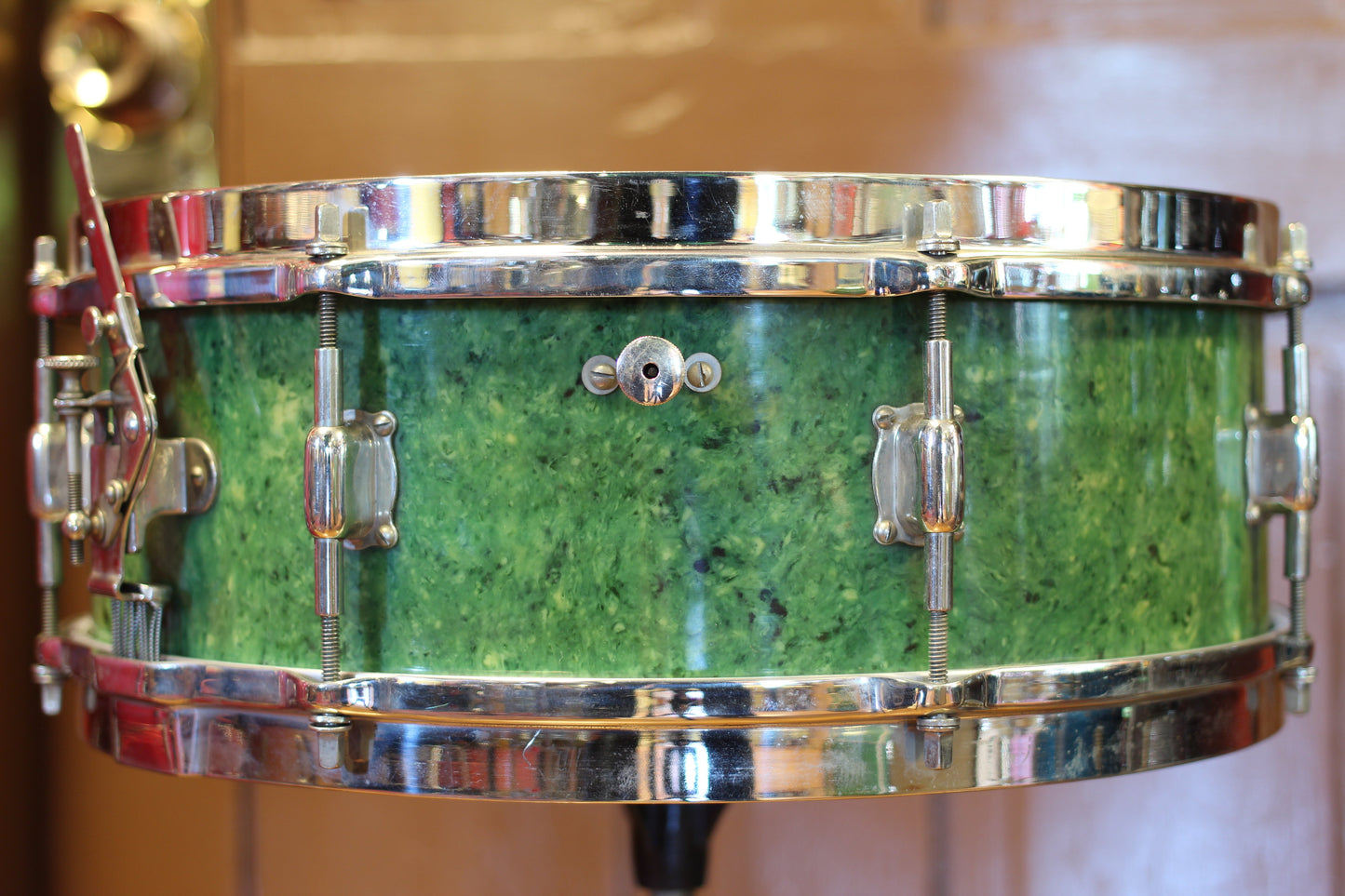 1920's Leedy Jade Green Model Snare Drum 5"x14"
