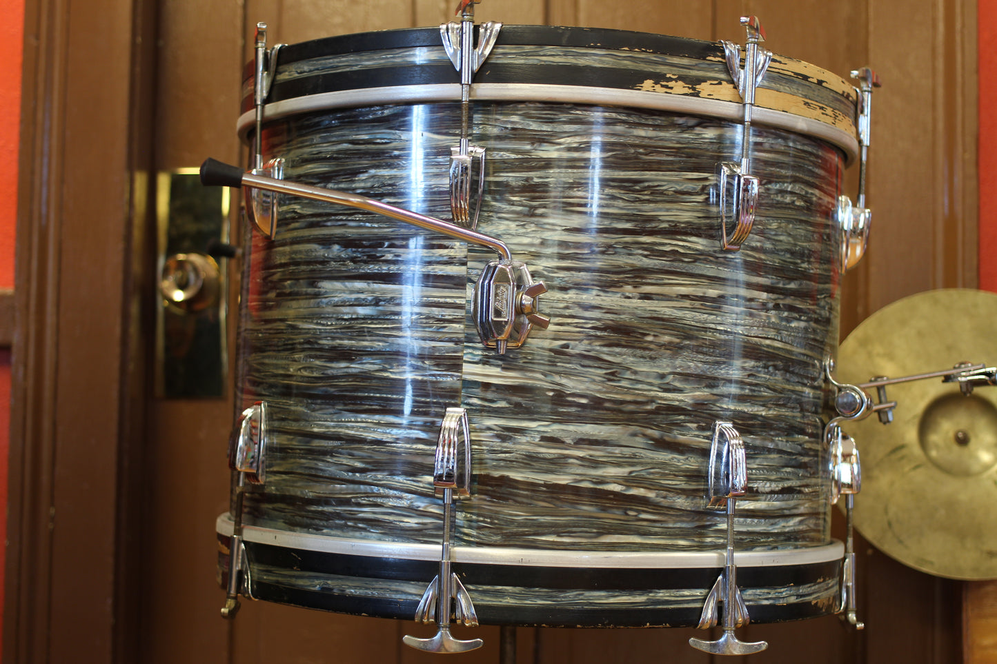 1967 Ludwig Downbeat in Oyster Blue Pearl 14x20 14x14 8x12