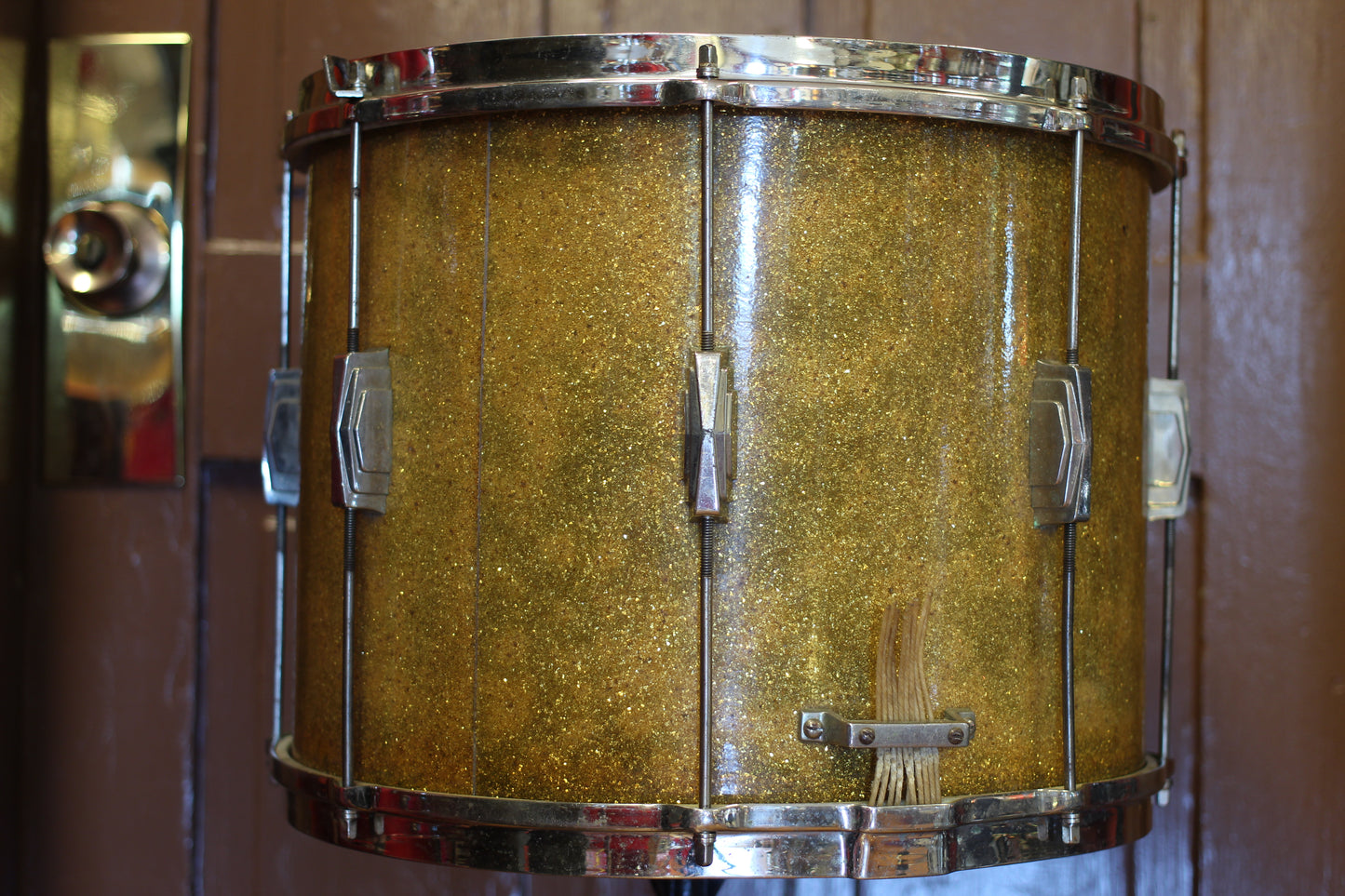 1946 Ludwig & Ludwig 12"x15" Triumphal Parade Drum in Gold Flash Pearl