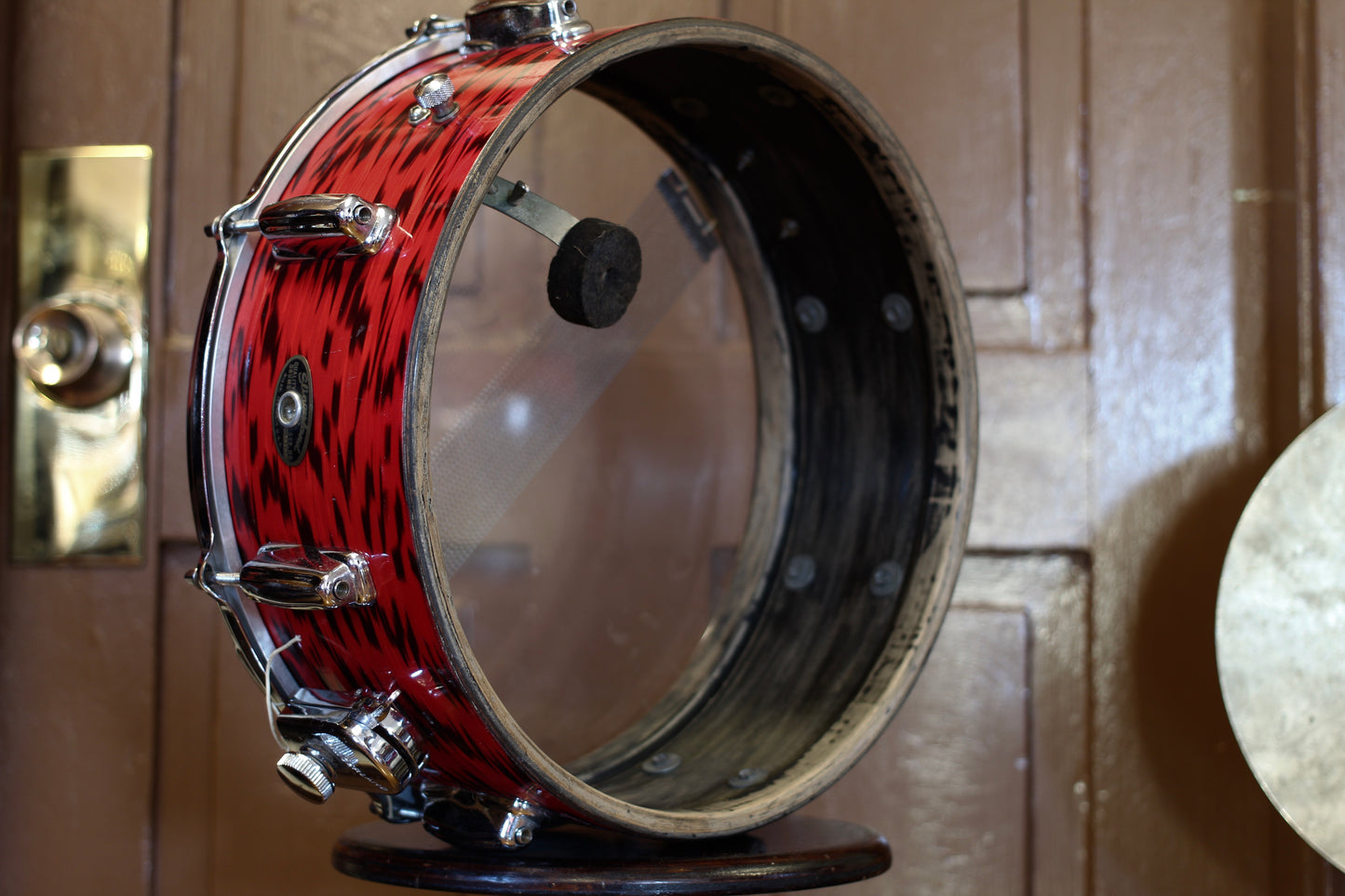 1960's Slingerland 5.5"x14" Artist Model Snare Drum in Red Tiger Pearl