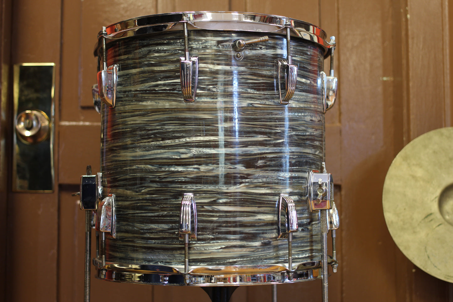 1967 Ludwig Downbeat in Oyster Blue Pearl 14x20 14x14 8x12